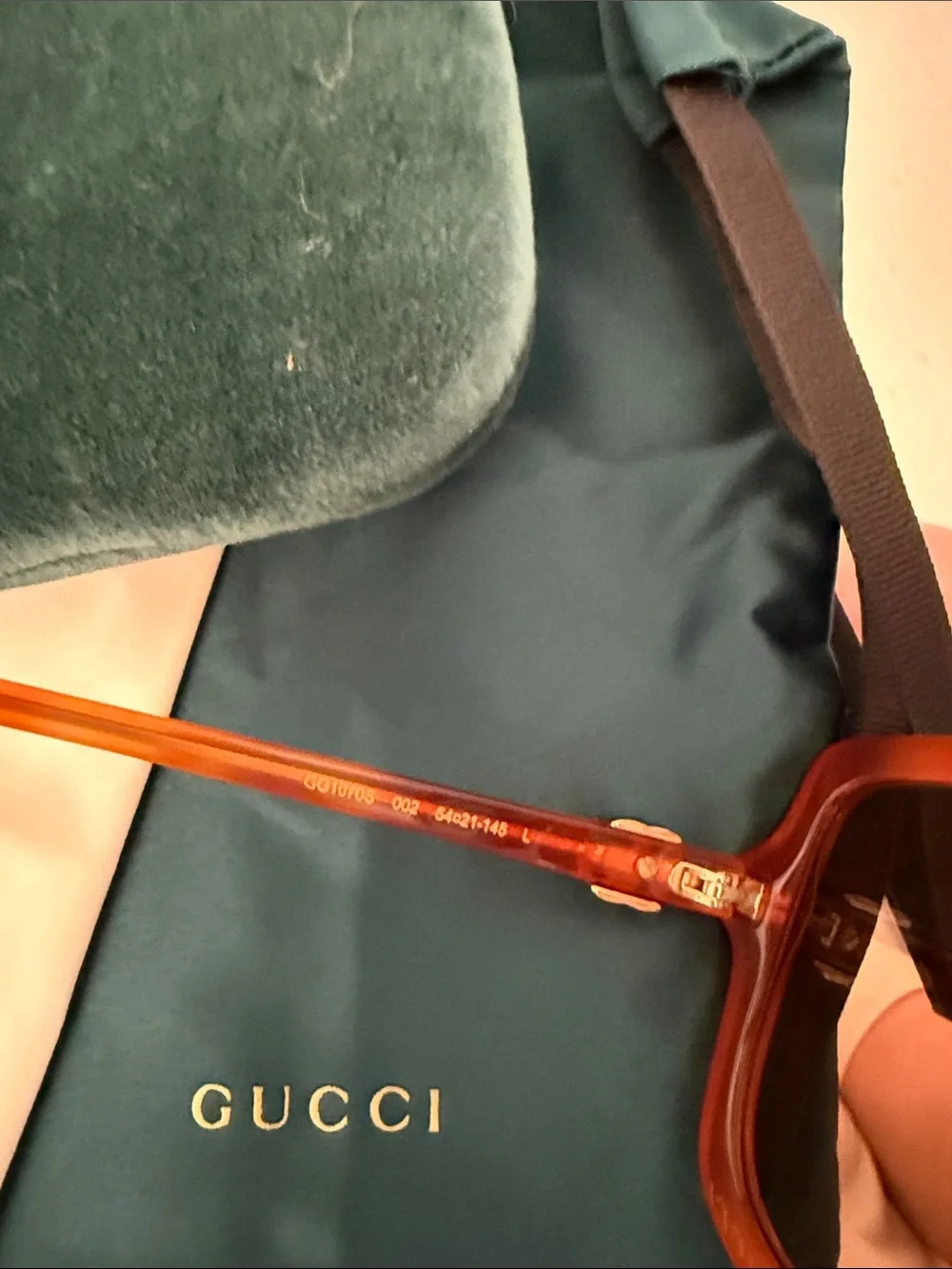 Gucci Amber Brown Oversized Square Women's Sunglasses Never worn